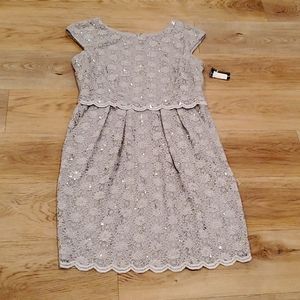 NWT Jessica Howard Silver Missy Dress Size 14